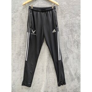 Sporty Track Pants Mens S Adidas US Air Force Black Aeroready Tapered Zipper Leg